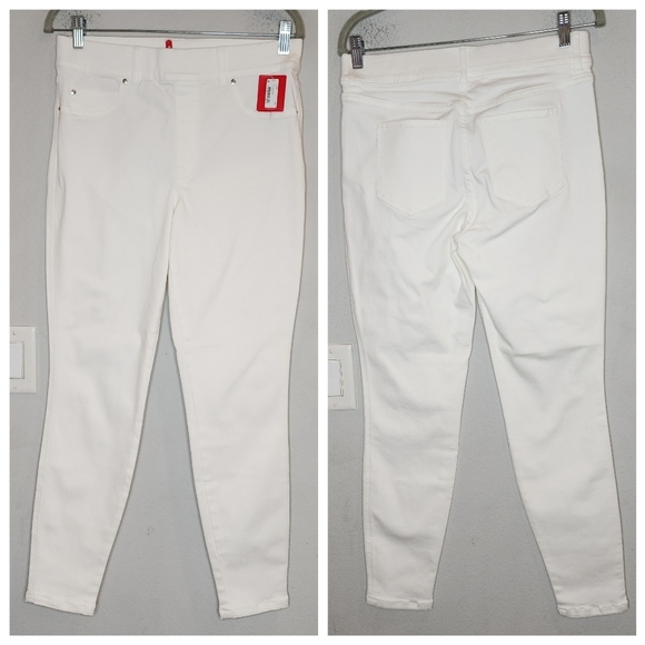NWT Spanx SPANXshape White EveryWear Ankle Skinny Jeans Size Large Stretch Denim - Picture 4 of 16